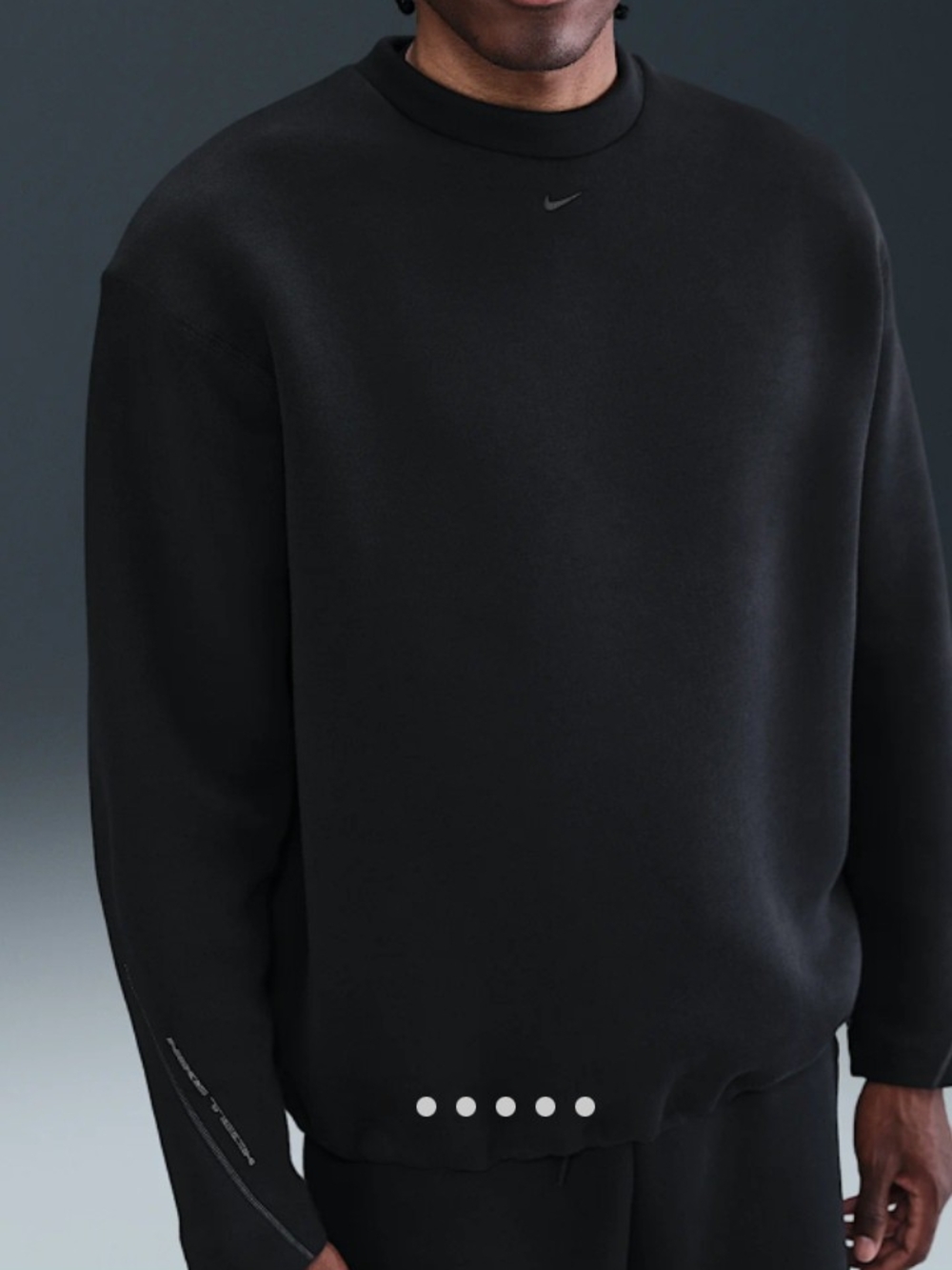 Nike Tech Men's Black Crewneck Sweatshirt with Mini Swoosh Size: XL NWT